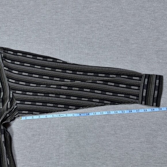 Metro Concepts Mens Black Geometric Stripe Button Up Shirt Long Sleeve Sz Large - Picture 11 of 11